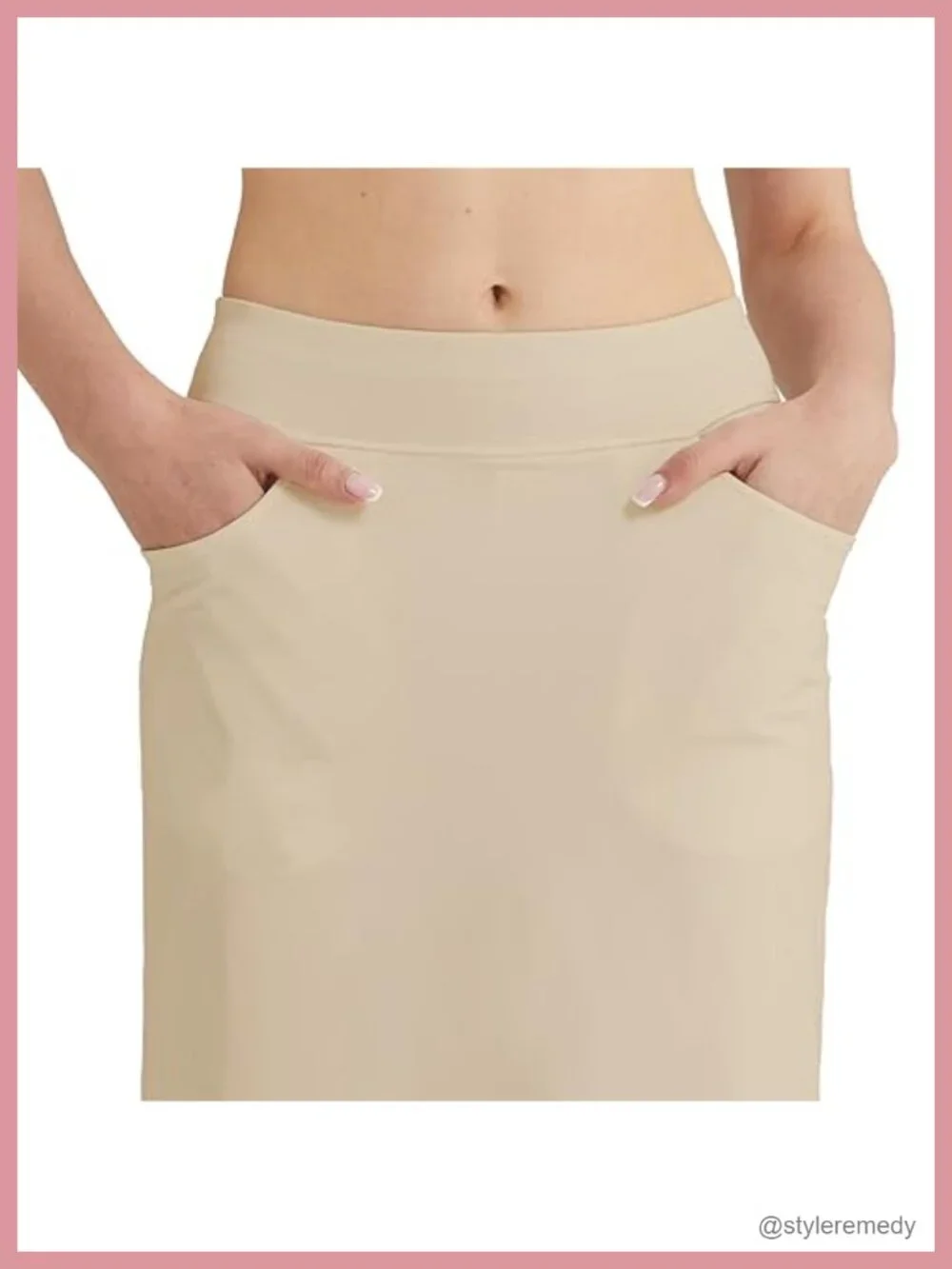 Midi Skort with Attached Leggings, High Waist Tummy Control, 4-Way Stretch
